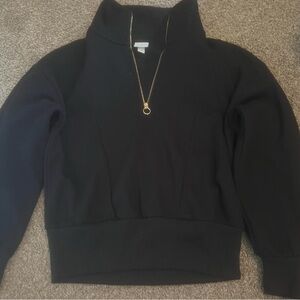 a new day Black Turtleneck Sweater with Gold Zipper